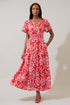 Hazen Floral Palmer Poplin Tiered Maxi Dress